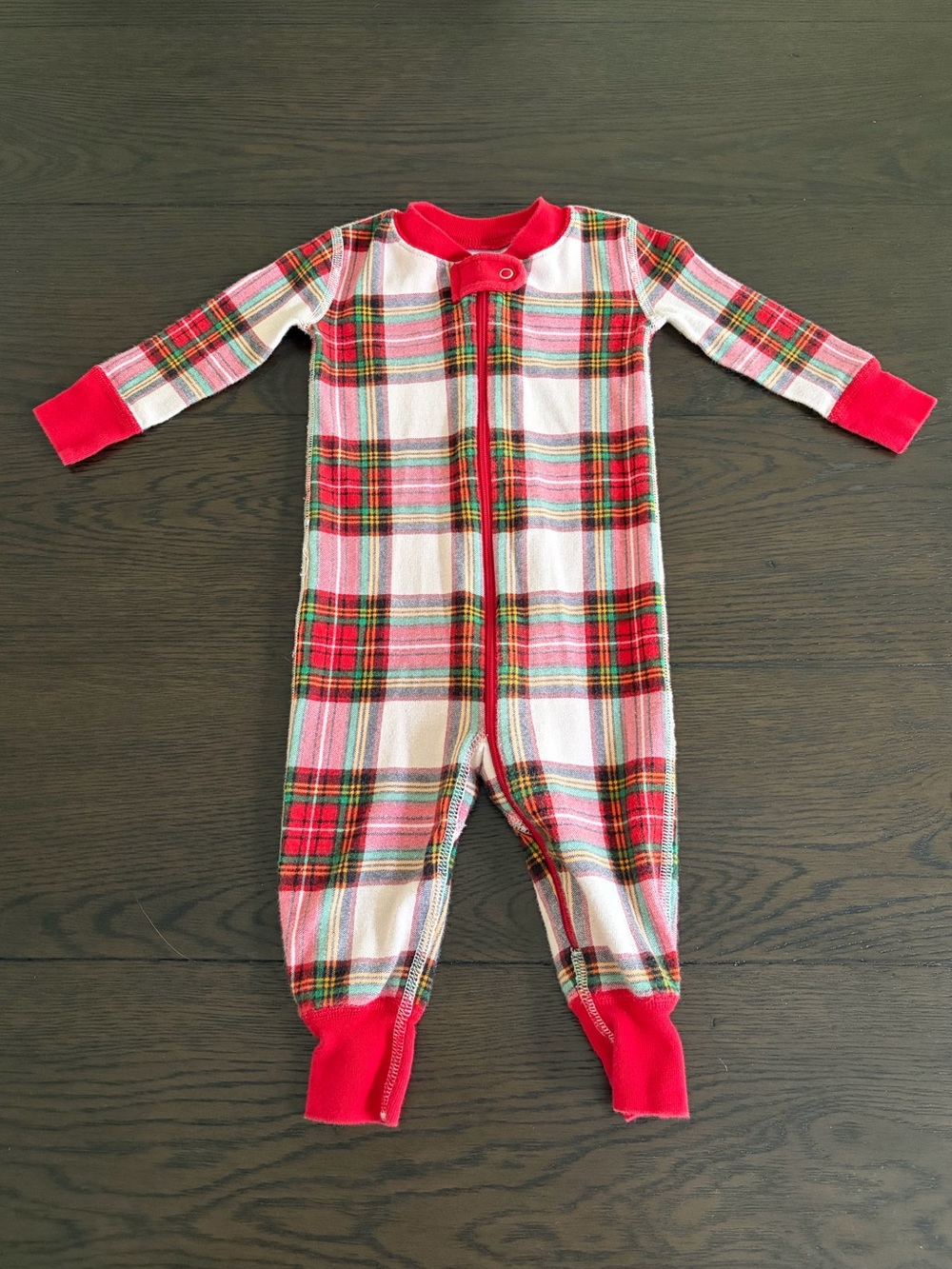 Hannah Anderson Red Holiday Plaid Zip Sleeper (6-12M)